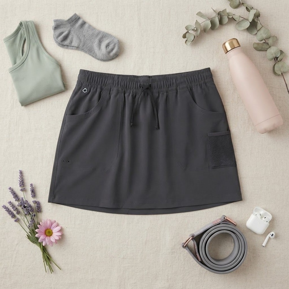Columbia PFG Skort Womens Large Gray Fishing Hiking Outdoor Athletic Skirt